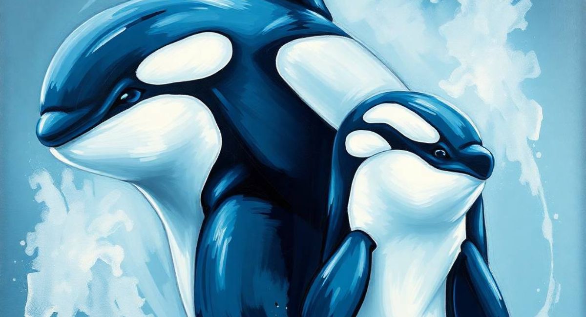 orca whale drawing